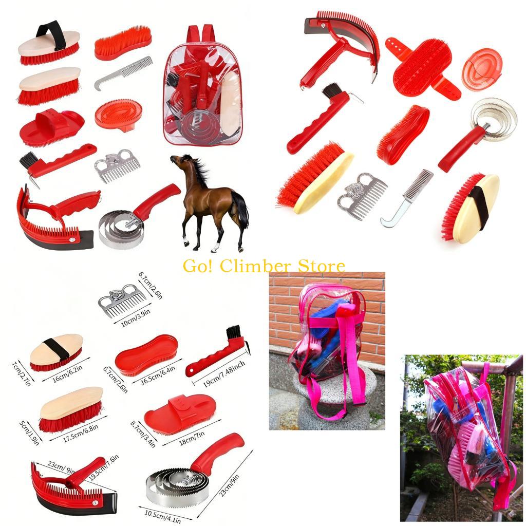 Grooming Kit Horse - Juego Herramientas limpieza para caballos Q84C